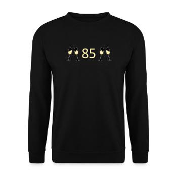 85.Geburtstag 85 Jahre Jubiläum 85 Zahl 85 - Unisex Pullover - Schwarz - Vorne - Alina (178cm) & Michal (187cm)