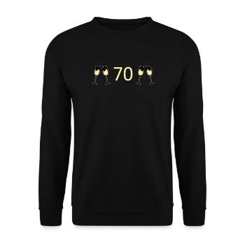 70th Birthday 70th Anniversary 70 Number 70 white - Unisex Sweatshirt - black - Front - Alina (178cm) & Michal (187cm)