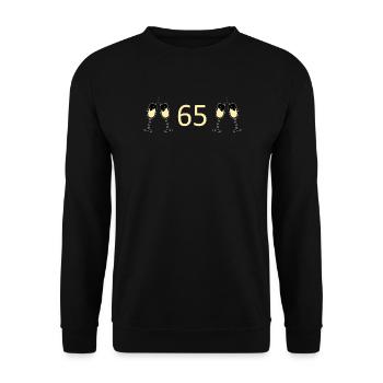 65th Birthday 65th Anniversary 65 Number 65 - Unisex Sweatshirt - black - Front - Alina (178cm) & Michal (187cm)