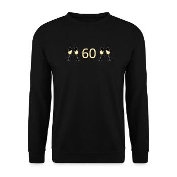 60e anniversaire 60e anniversaire 60 numéro 60 blanc - Sweat-shirt Unisexe - noir - Devant - Alina (178cm) & Michal (187cm)