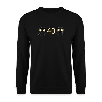 40th Birthday 40th Anniversary 40 Number 40 white - Unisex Sweatshirt - black - Front - Alina (178cm) & Michal (187cm)