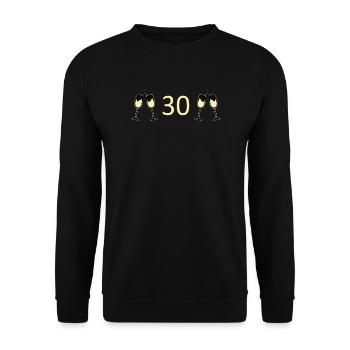 30th Birthday 30th Anniversary - Unisex Sweatshirt - black - Front - Alina (178cm) & Michal (187cm)