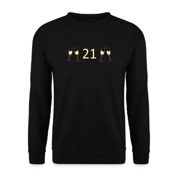 21e anniversaire 21 ans anniversaire 21 ans numéro 21 - Sweat-shirt Unisexe - noir - Devant - Alina (178cm) & Michal (187cm)