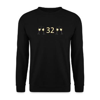 32nd Birthday 32 Years Anniversary 32 Years Number 32 - Unisex Sweatshirt - black - Front - Alina (178cm) & Michal (187cm)