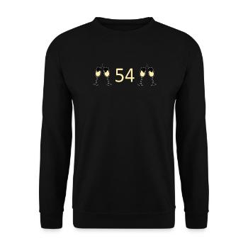 54th Birthday 54 Years Anniversary 54 Number 54 - Unisex Sweatshirt - black - Front - Alina (178cm) & Michal (187cm)
