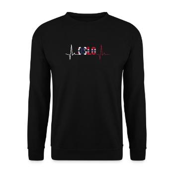 Oslo Herzschlag - Unisex Pullover - Schwarz - Vorne - Alina (178cm) & Michal (187cm)