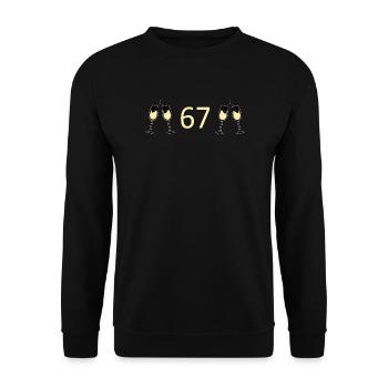 67th Birthday 67 Years Jubilee 67 Number 67 - Unisex Sweatshirt - black - Front - Alina (178cm) & Michal (187cm)
