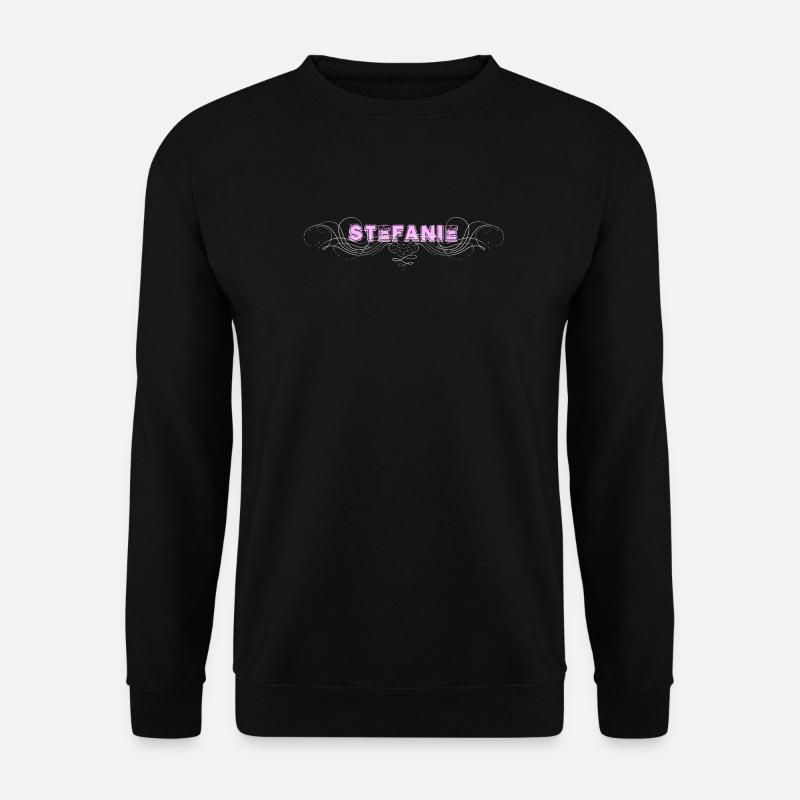 STEFANIE Schriftzug mit Zierlinien - Unisex Pullover - Schwarz