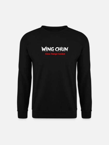 Wing Chun Nahkampfshirt weiß rot - Unisex Pullover - Schwarz