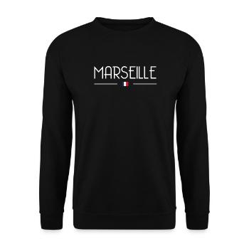Marseille - Unisex Sweatshirt - black - Front - Alina (178cm) & Michal (187cm)
