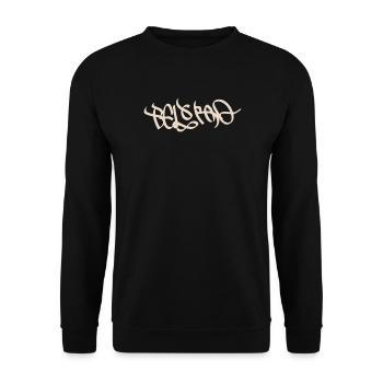 Abstraktes Graffiti-Design mit Belgrad Flair - Unisex Pullover - Schwarz - Vorne - Alina (178cm) & Michal (187cm)
