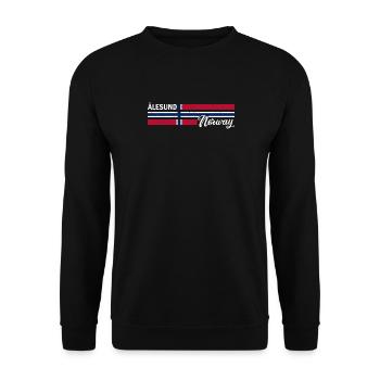 Alesund - Norway Flag - Norge - Norwegen Flagge - Unisex Sweatshirt - black - Front - Alina (178cm) & Michal (187cm)