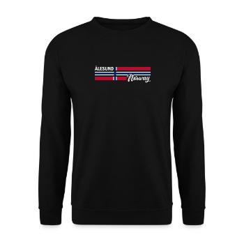 Alesund - Drapeau de la Norvège - Norvège - Drapeau norvégien - Sweat-shirt Unisexe - noir - Devant - Alina (178cm) & Michal (187cm)