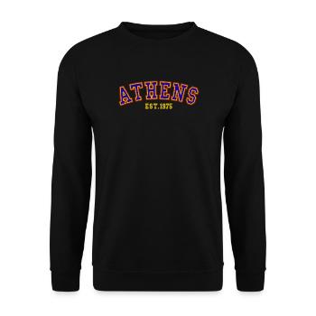 Athens Est.1975 - Unisex Sweatshirt - black - Front - Alina (178cm) & Michal (187cm)