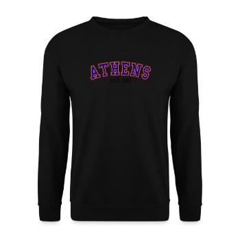 Athens Est.1985 - Unisex Sweatshirt - black - Front - Alina (178cm) & Michal (187cm)