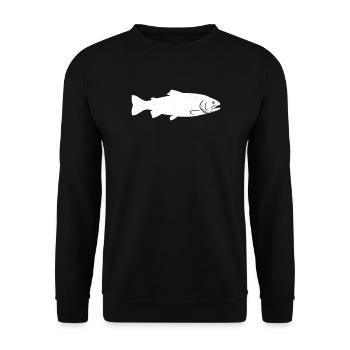 Trout trout silhouette wild fly fishing - Unisex Sweatshirt - black - Front - Alina (178cm) & Michal (187cm)