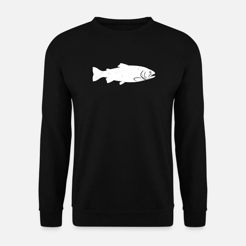 Forelle Forellen Silhouette wilde fliegenfischen - Unisex Pullover - Schwarz