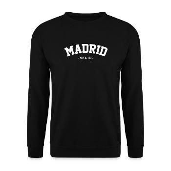 Madrid : Conception du logo de la capitale - Sweat-shirt Unisexe - noir - Devant - Alina (178cm) & Michal (187cm)