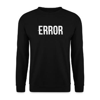 Error Error Message with Glitch Lettering - Unisex Sweatshirt - black - Front - Alina (178cm) & Michal (187cm)