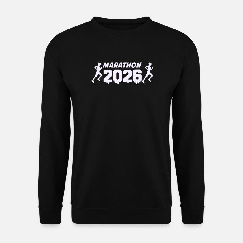 Marathon 2026 Runner Silhouette Design - Unisex Sweatshirt - black