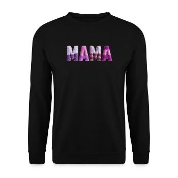 Mama Patchwork Vintage Family Love - Unisex Pullover - Schwarz - Vorne - Alina (178cm) & Michal (187cm)