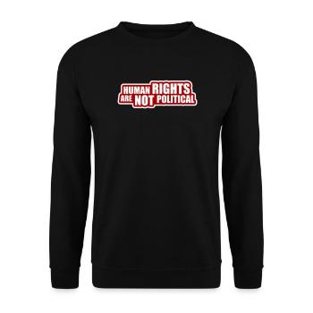 Les droits de l’homme ne sont pas politiques Logo Menschenrechte - Sweat-shirt Unisexe - noir - Devant - Alina (178cm) & Michal (187cm)
