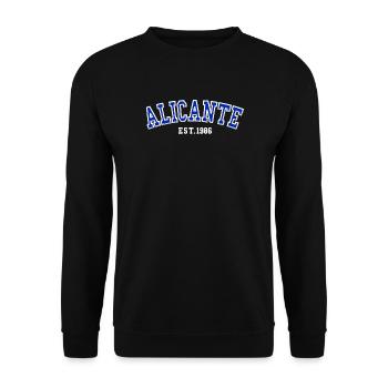 Alicante gegründet 1986 - Unisex Pullover - Schwarz - Vorne - Alina (178cm) & Michal (187cm)