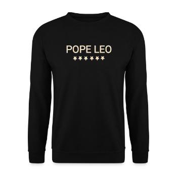 Pope Leo Text - Unisex Sweatshirt - black - Front - Alina (178cm) & Michal (187cm)