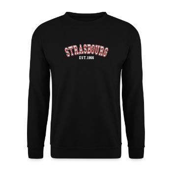 Strasbourg Est. 1966 - Unisex Sweatshirt - black - Front - Alina (178cm) & Michal (187cm)
