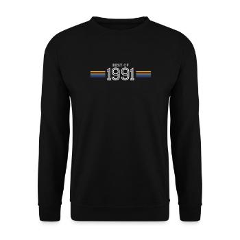 Best Of 1991 T-Shirt Cadeau Humour - Sweat-shirt Unisexe - noir - Devant - Alina (178cm) & Michal (187cm)