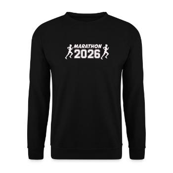 marathon_2026_frauen- - Unisex Sweatshirt - black - Front - Alina (178cm) & Michal (187cm)