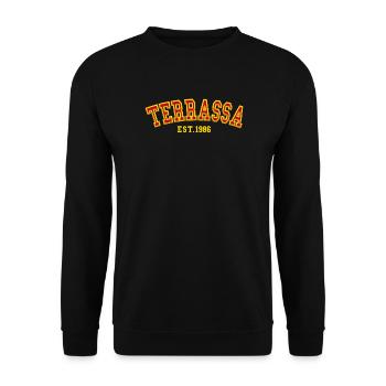 Terrassa Est. 1986 - Unisex Sweatshirt - black - Front - Alina (178cm) & Michal (187cm)