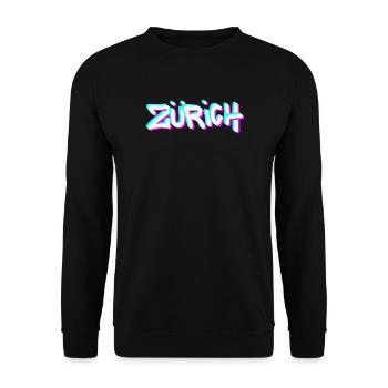 Graffiti néon de Zurich - Sweat-shirt Unisexe - noir - Devant - Alina (178cm) & Michal (187cm)