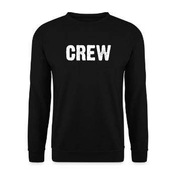 Crew Distressed Text - Unisex Sweatshirt - black - Front - Alina (178cm) & Michal (187cm)
