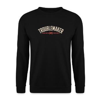 Troublemaker Frechdachs Rabauke Geschwister Kinder - Unisex Pullover - Schwarz - Vorne - Alina (178cm) & Michal (187cm)