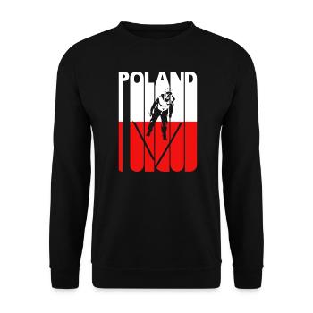 Vintage Skiing.Ski Jumping.Winter Sports Poland - Unisex Sweatshirt - black - Front - Alina (178cm) & Michal (187cm)