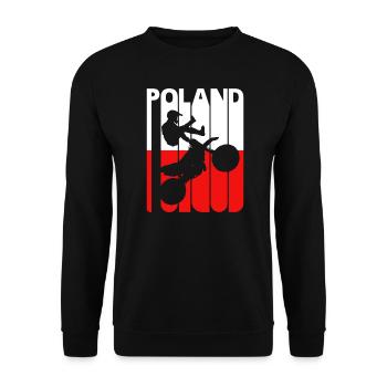 Vintage Retro Polish Flag. Poland.Sports.Motocross - Unisex Sweatshirt - black - Front - Alina (178cm) & Michal (187cm)