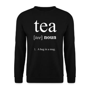 Tee-Entwurfs-Tee-Liebhaber-Geburtstags-Geschenk-Idee - Unisex Pullover - Schwarz - Vorne - Alina (178cm) & Michal (187cm)