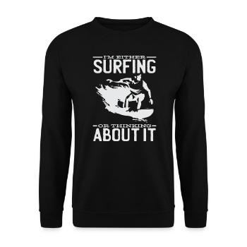 Idée cadeau surfeur surfergirl - Sweat-shirt Unisexe - noir - Devant - Alina (178cm) & Michal (187cm)
