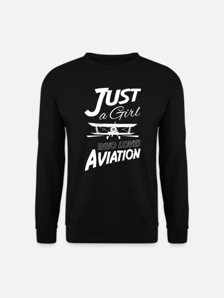 Just a Girl Who Loves Aviation - Unisex Pullover - Schwarz