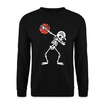 Basketball Player Dabbing Skeleton Basketball - Unisex Sweatshirt - black - Front - Alina (178cm) & Michal (187cm)
