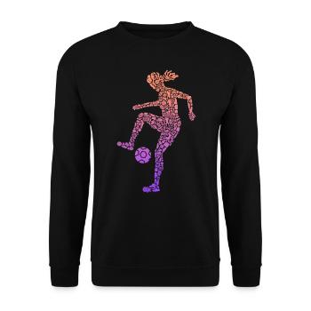 Joueuse de soccer Femmes Filles Joueuse de soccer - Sweat-shirt Unisexe - noir - Devant - Alina (178cm) & Michal (187cm)