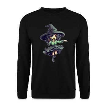Halloween design sorcière mignonne - Sweat-shirt Unisexe - noir - Devant - Alina (178cm) & Michal (187cm)