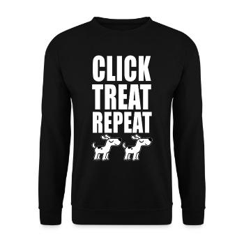 Click Treat Repeat Dog Dresser École canine - Sweat-shirt Unisexe - noir - Devant - Alina (178cm) & Michal (187cm)