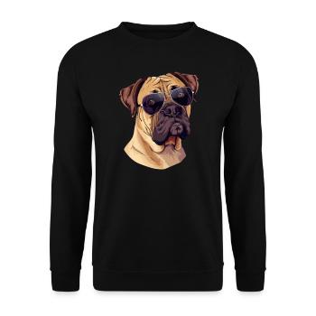 Bullmastiff, Dog, Sunglasses, Summer - Unisex Sweatshirt - black - Front - Alina (178cm) & Michal (187cm)