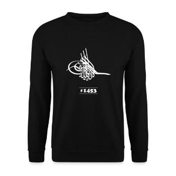 Osmanli tugrasi, Fatih Sultan Mehmet tugrasi, 1453 - Sweat-shirt Unisexe - noir - Devant - Alina (178cm) & Michal (187cm)
