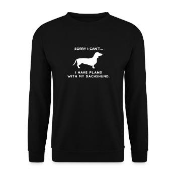 Dackel Hund Hunde Jäger Jagd Förster Wald Jagdhund - Unisex Pullover - Schwarz - Vorne - Alina (178cm) & Michal (187cm)