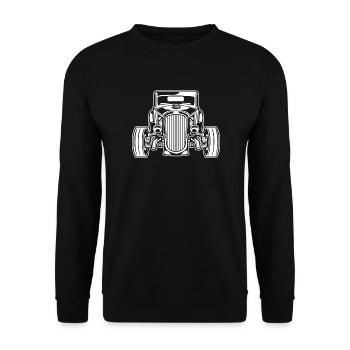 Hot Rod / Rat Rod 07_weiß - Unisex Pullover - Schwarz - Vorne - Alina (178cm) & Michal (187cm)