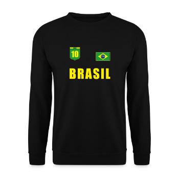 Brazil Brazilian flag jersey football - Unisex Sweatshirt - black - Front - Alina (178cm) & Michal (187cm)