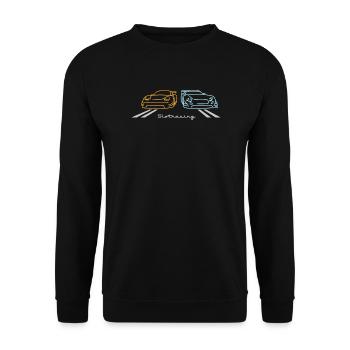 Slot Racing 2 cars Version 2 - Unisex Sweatshirt - black - Front - Alina (178cm) & Michal (187cm)